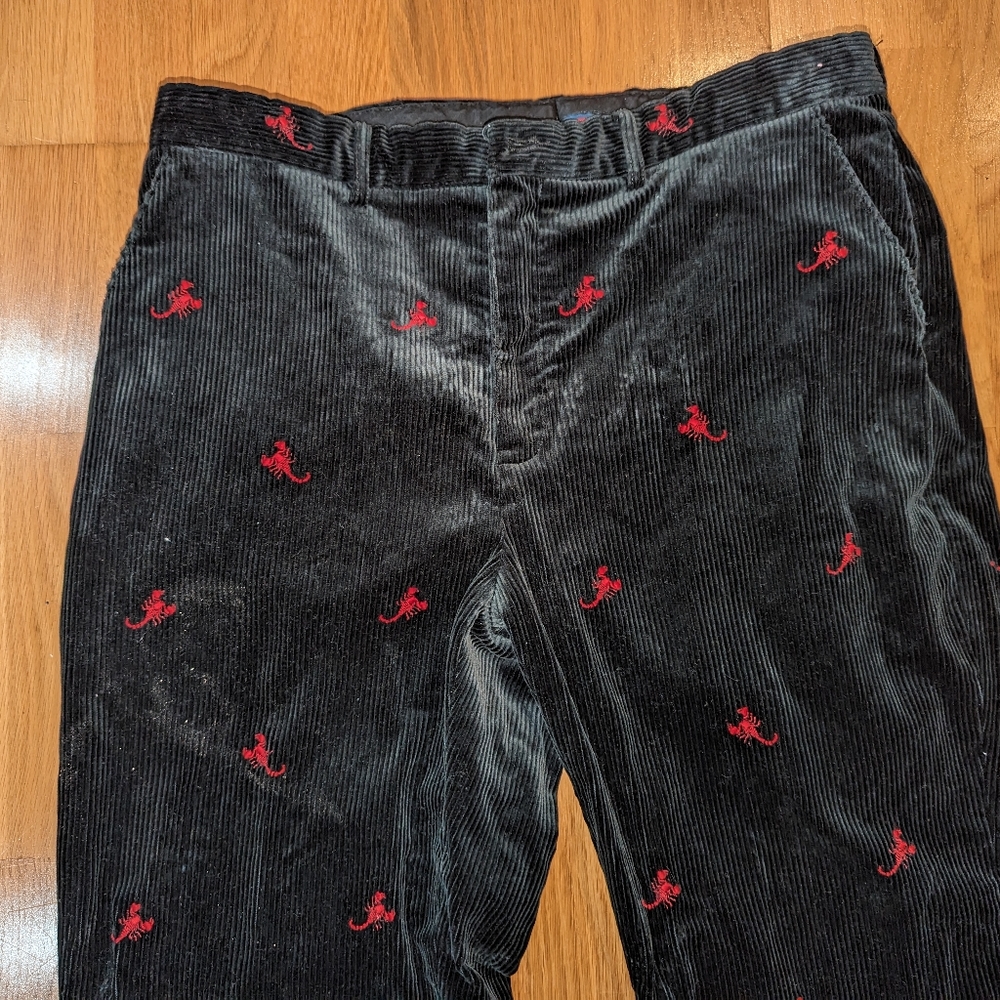 Polo by Ralph Lauren Black Corduroy Pants with Red Embroidery - Picture 4 of 16